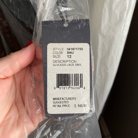 Adrianna Papell boatneck black lace cocktail dress NWT - Picture 5 of 5